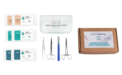 Surgical sewing teaching tool kit + 6 threads