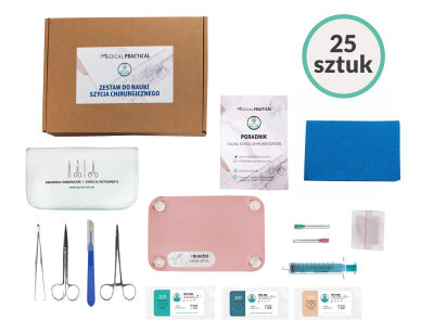 Surgical suture teaching kit - 25 pieces